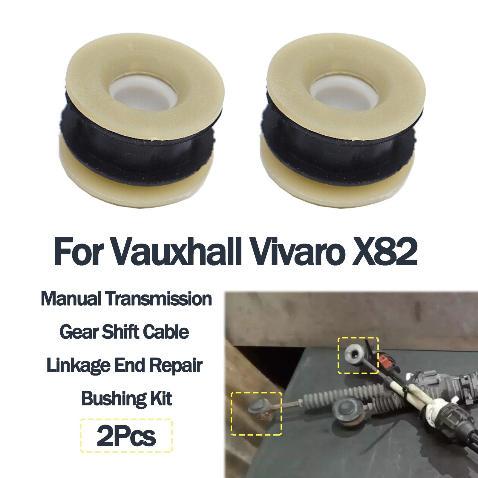 2X for VAUXHALL VIVARO X82 1.6 Gear Shift Cable Linkage End Repair Bushing Kit