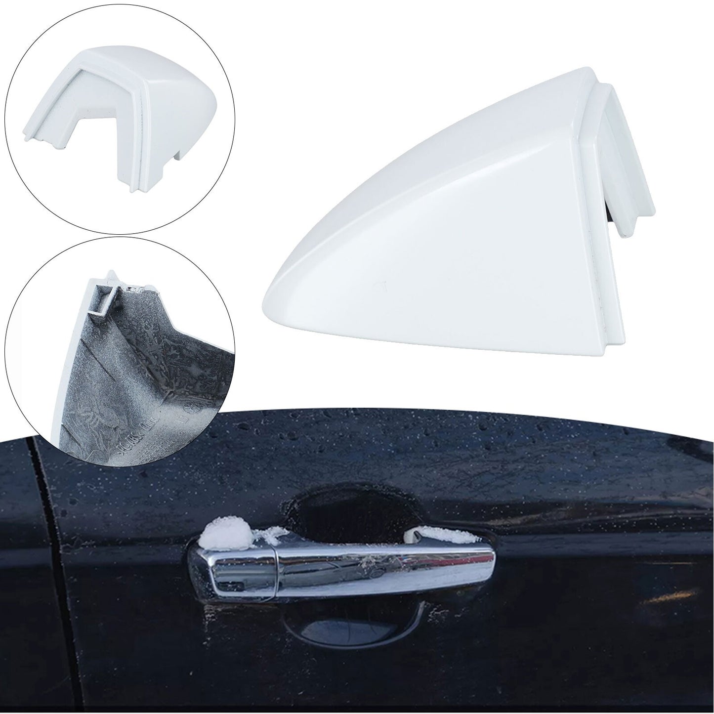1 Pc LHD Left Door Handle Cap Cover Replacement Fit for Golf No.5G1837879D White