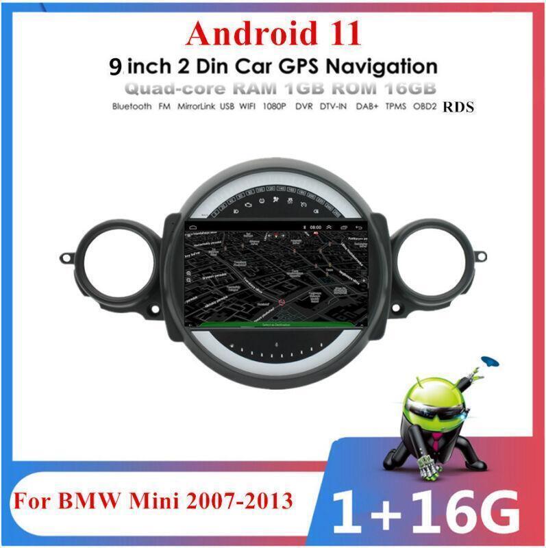 Radio WiFi 9 Android 11 1+16GB Stereo GPS FM for BMW for Mini for Mini Cooper 2007-13