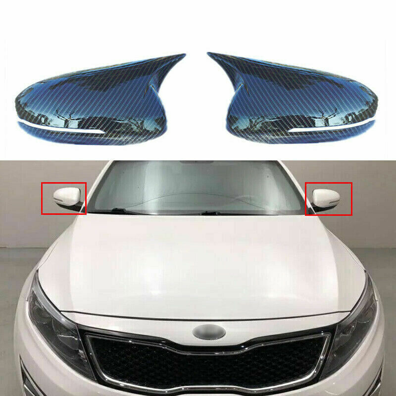 for Kia K5 Optima 11-2015 Carbon Fiber OX Horn Rear View Mirror Cover Trim 2PCS