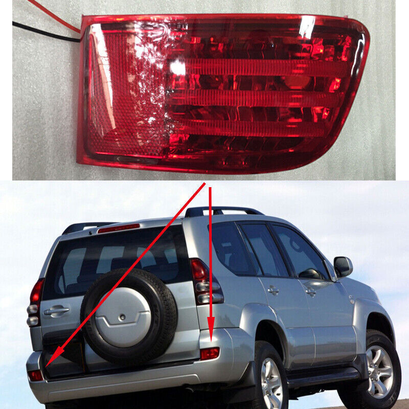LED Red Lens Refit for Toyota Prado LC120 2003-09 Rear Bumper Lamp Fog Light 2X