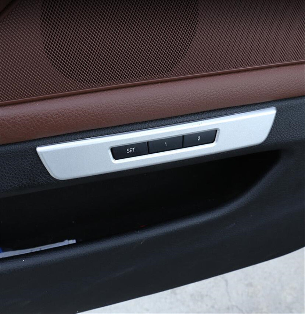 Silver ABS for Seat Memory Button Switch Panel Trim for BMW 5 Series 5GT F10 2011-17