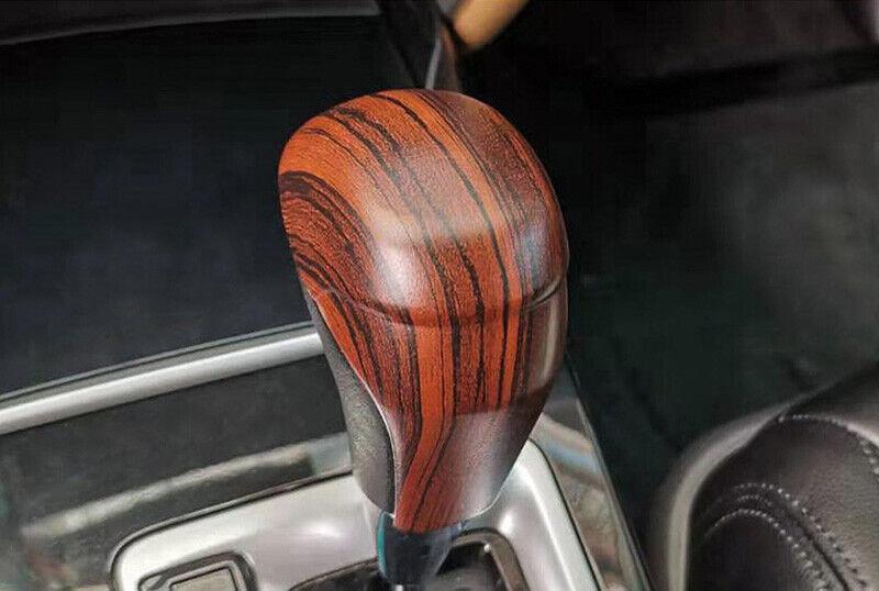 Wood Grain Central Console Gear Shift Knob Trim for Toyota Fortuner 2016-2021