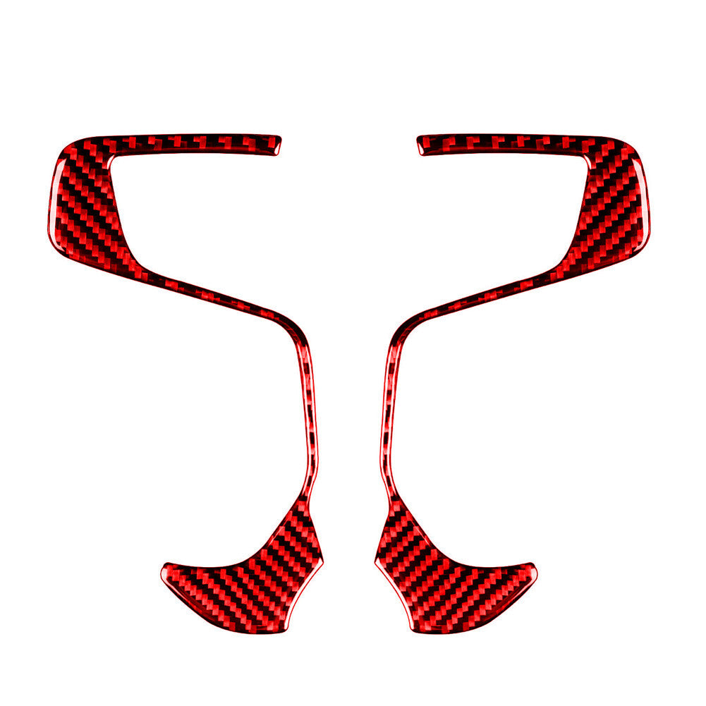 Red Carbon Fiber Steering Wheel Accent Trim For Silverado for GMC for SIERRA 2014-2018 B