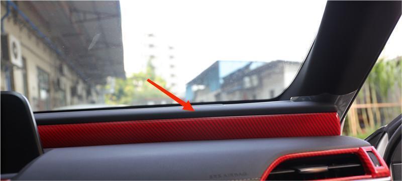 Middle Console Dashboard Strip Trim Inner for Lexus for ES 2018-21 Red Carbon Fiber
