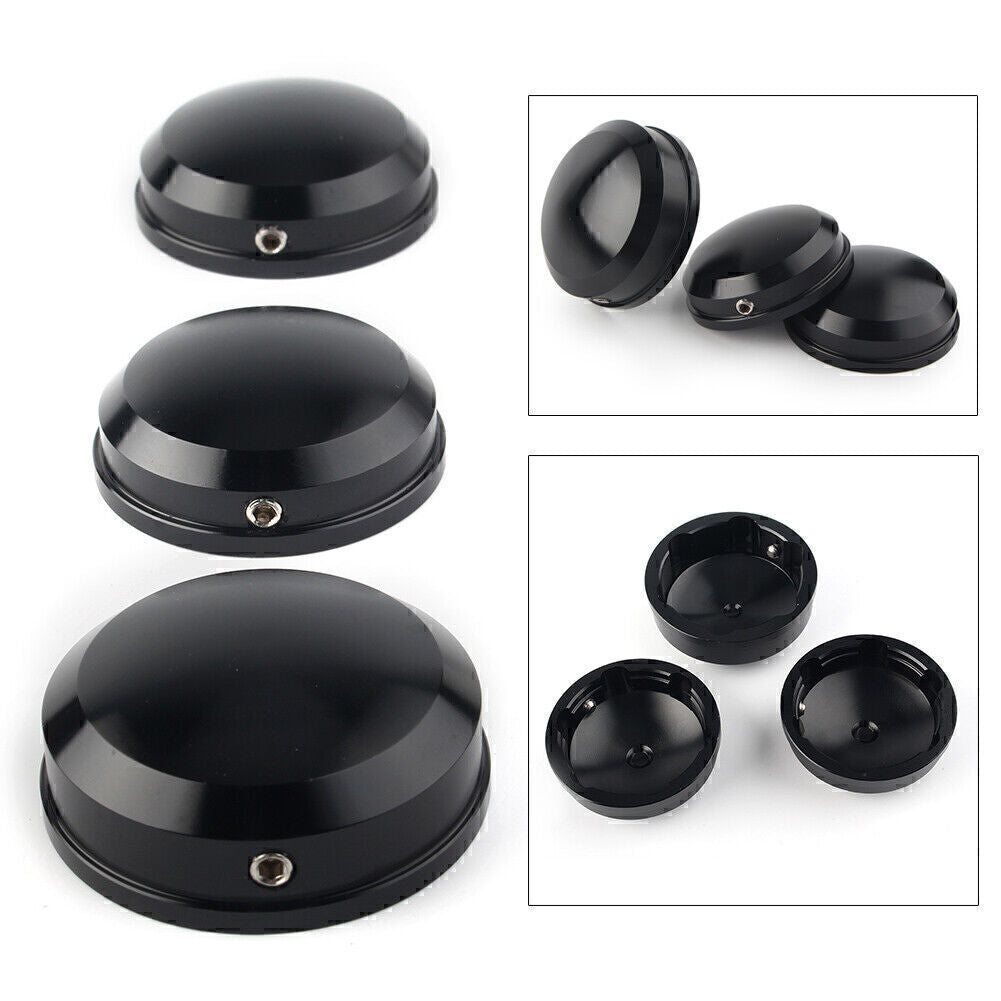 CNC Black Upper Fork Stem Nut Covers Fit for Harley FLS FLSS FLSTF FLSTFB 90-17