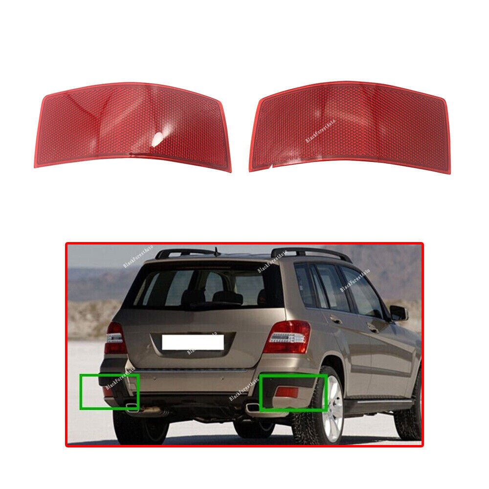 Pair for Benz GLK-Class 10-15 Rear Bumper Reflector Lights Right Left Side