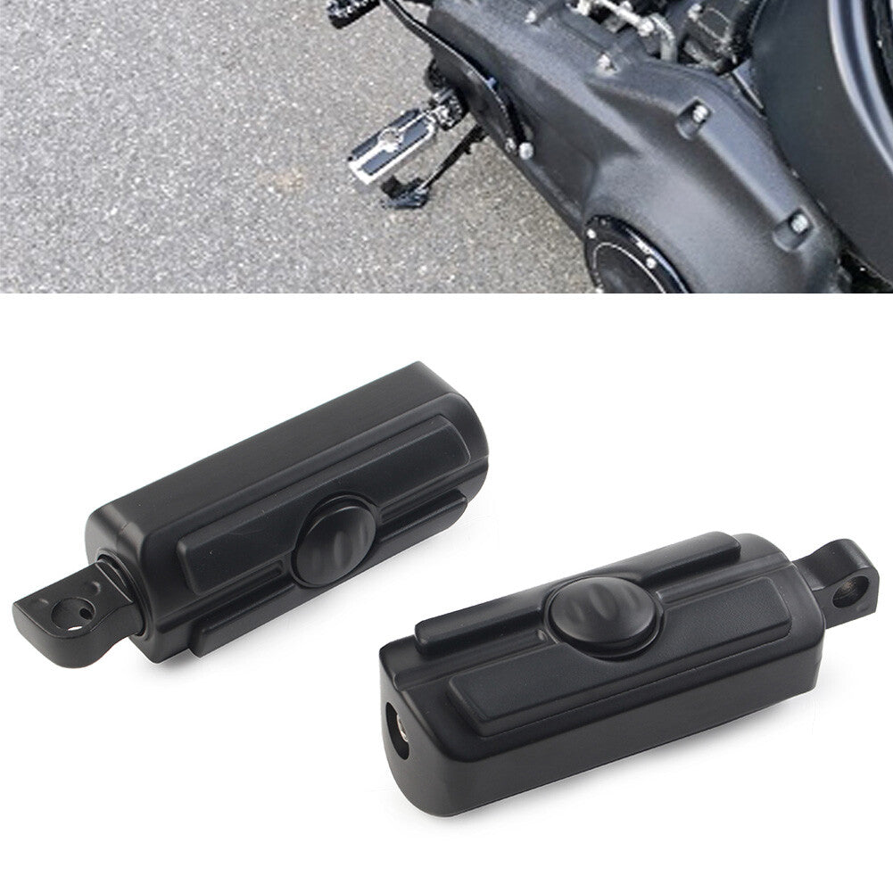 2x Foot Pegs Footrests Footpegs Pedals 10MM for Harley-Davidson Motorcycle Black