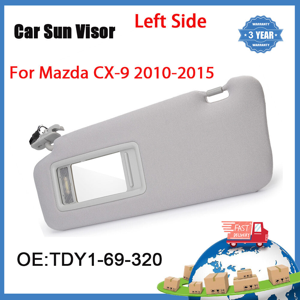 TDY1-69-320 Passenger Side Left Sun Visor W/ Mirror for Mazda CX-9 2010-2015 NEW