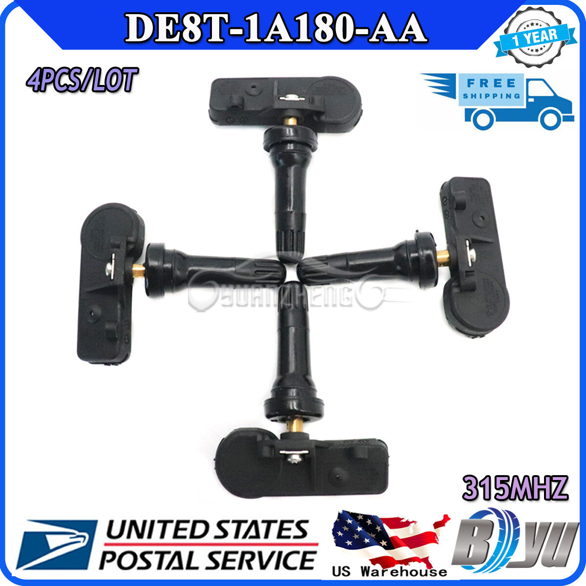 for Ford Focus F-150 for Lincoln MKX MKZ DE8T-1A180-AA 4x TPMS TIRE PRESSURE SENSOR