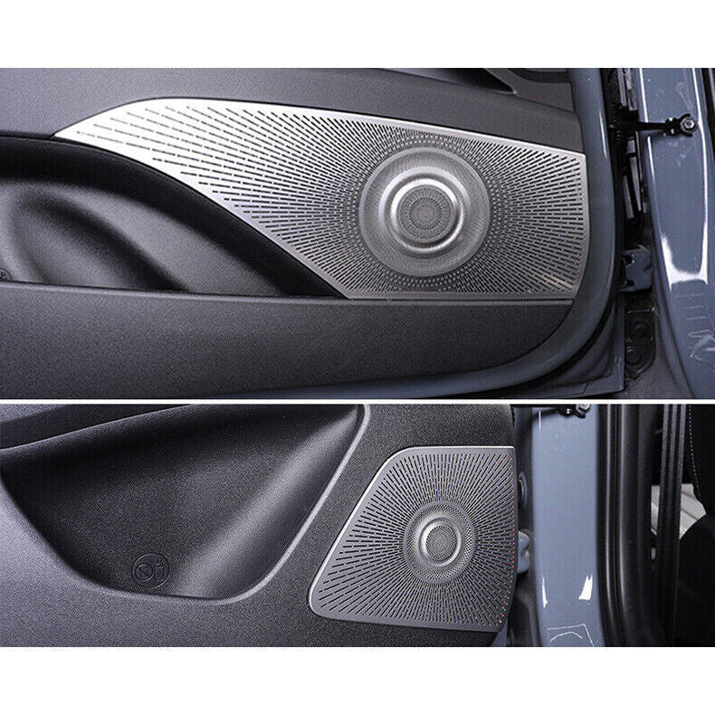 4Pcs for Hyundai for Elantra 2021-2023 Silver titanium Inner Door Speaker Cover Trim
