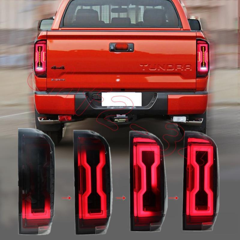 Smoke Black LED Rear Lamps Taillights Dynamic Signal for Toyota tundra 2014-2021