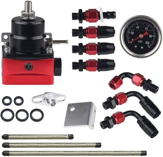 Adjustable fuel pressure regulator kit, oil 0-100psi specification - 6AN 6AN Fit EFI system