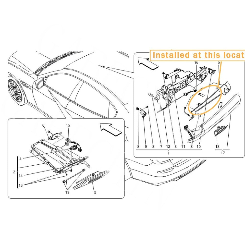 Suitable for Maserati Quattroporte glove compartment cover on door equipment manufacturer: 670019207