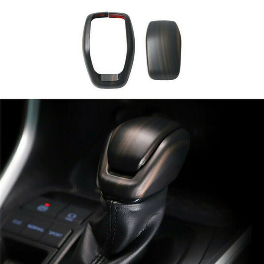 Matte Wood Grain Gear Shift Knob Shifter Cover Trim for Toyota Venza 2021-2023