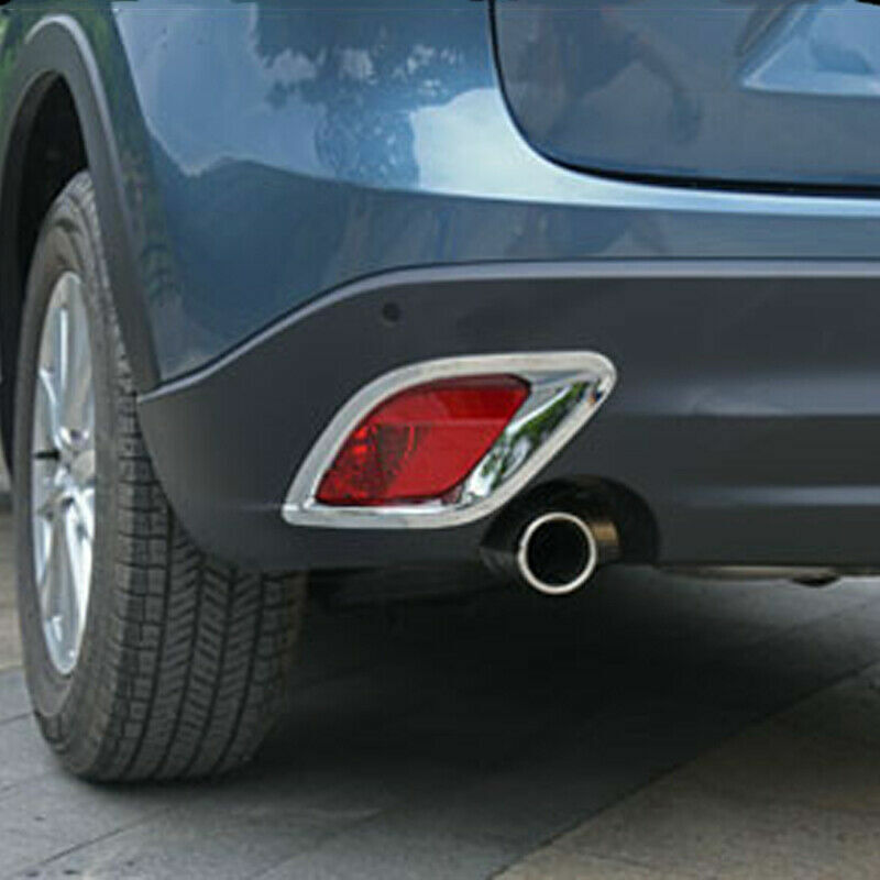 for Mazda CX-5 2012-2016 Chrome Rear Fog Light Cover Bumper Reflector Surrounds