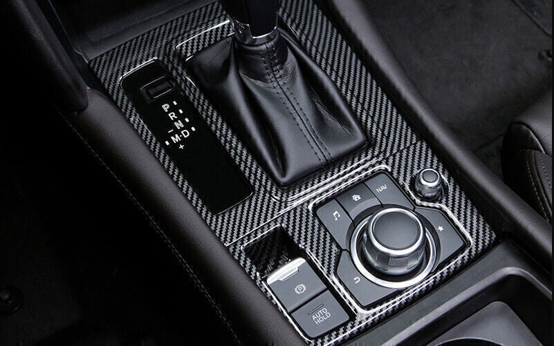 for Mazda 3 Axela 2017-18 Carbon Fiber Look Center Console Gear Shift Frame Trim