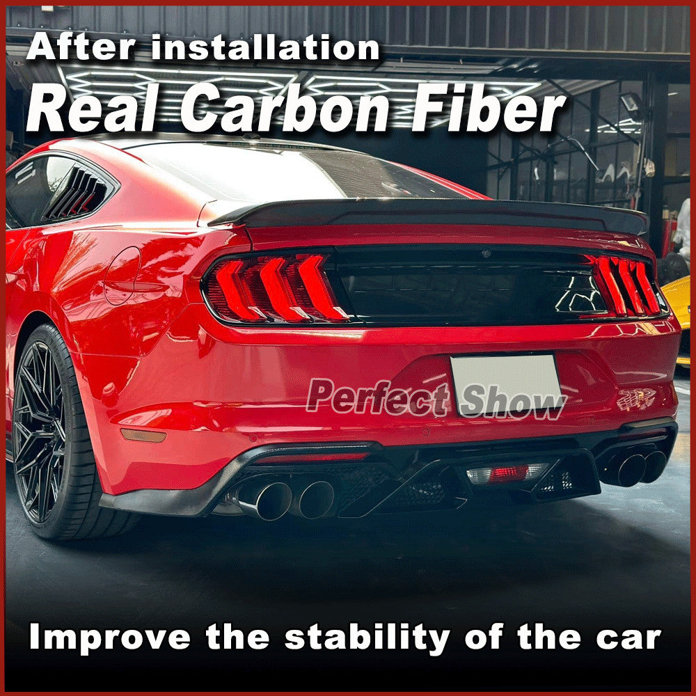 Fit for Ford for Mustang Coupe 2015-2020 REAL Carbon Rear Trunk Spoiler Lid Wing