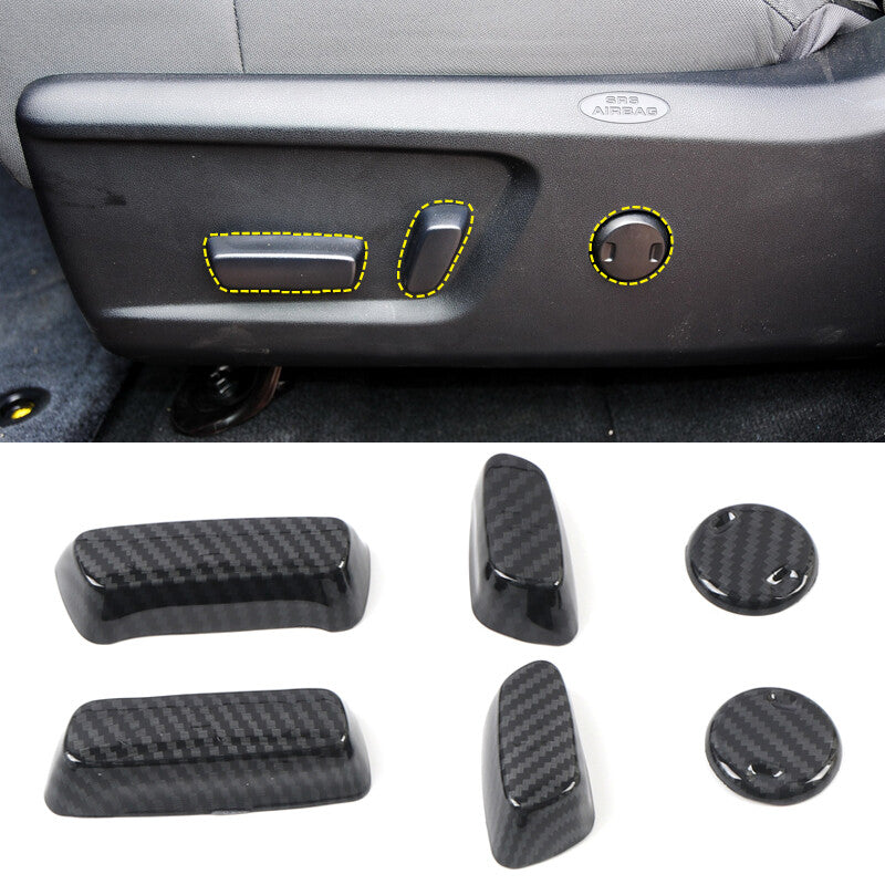 Carbon Fiber ABS Car for Seat Adjust Button Cover Trim for Toyota Tundra 2014-2021