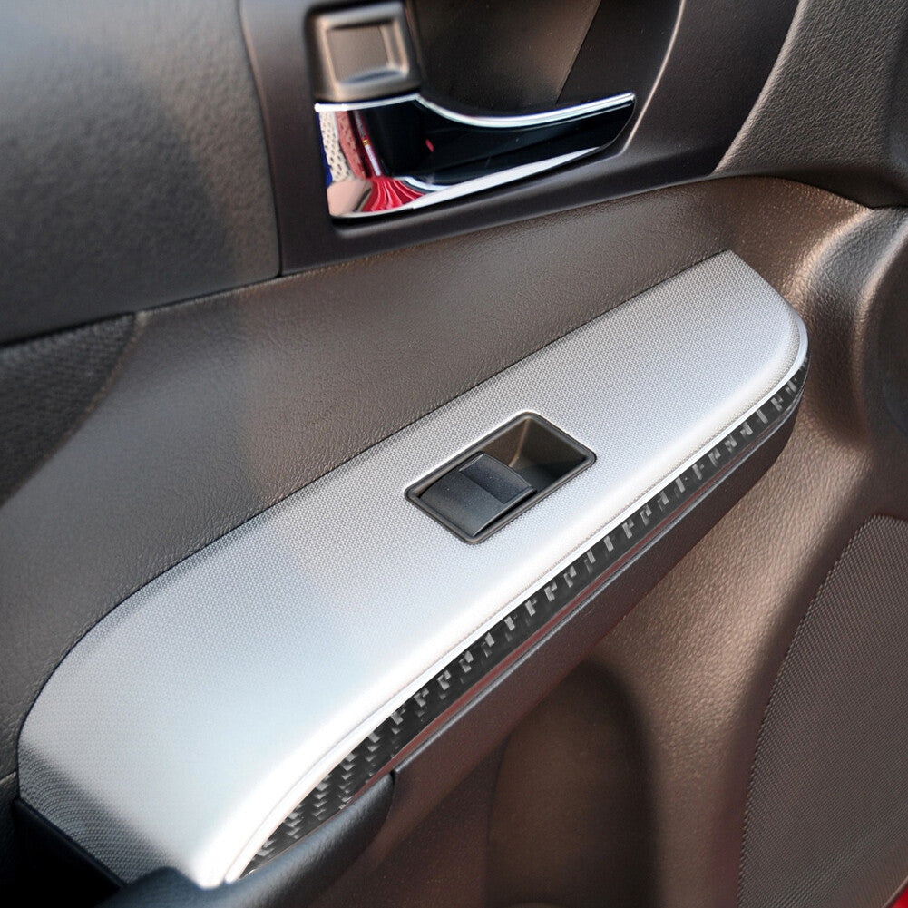 Carbon Fiber Car Rear Window Lock Lift Panel Frame Trim for Toyota for Camry 12-14