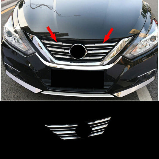 for Nissan Altima 16-2018 Chrome Front Grille Grill Moulding Strip Cover Trim