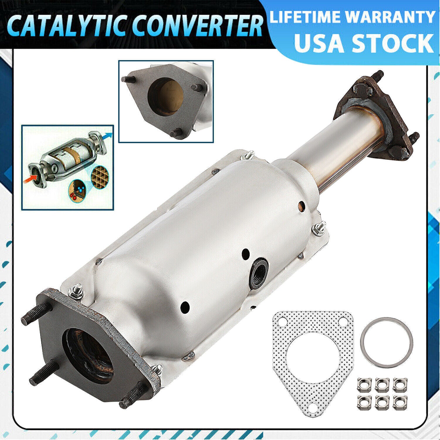 FITS for HONDA PILOT 2003 2004 3.5L 6 CYL CATALYTIC CONVERTER with Gasket 16361 US