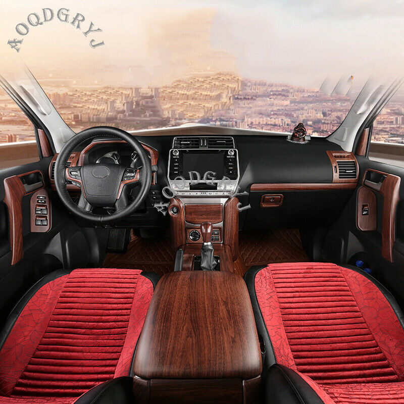 Wood Grain Interior Full Dash Trim Kit Cover 44pcs for Toyota Prado 2018-2021