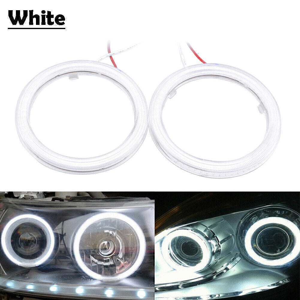 Universal 70MM Car DRL Fog Headlights COB Angel Eyes Halo Ring 12V LED Light