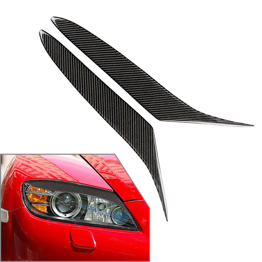 for Mazda RX-8 RX8 04-08 Carbon Fiber Car Headlight Eyebrows Eyelids Cover Trim