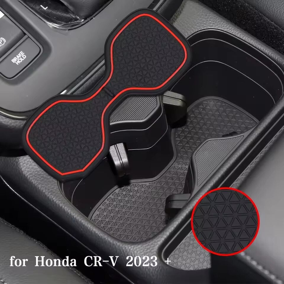 Anti-Slip Gate Slot Mat for Honda CR-V CRV 2023 + Non-Slip Door Groove Cup Pad