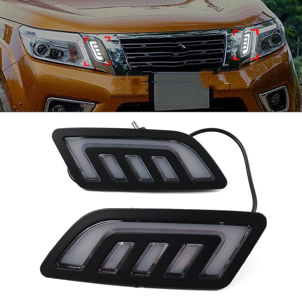 1Pair Daytime Running Light Turn Signal Lamp for Nissan Navara NP300 2015-2019