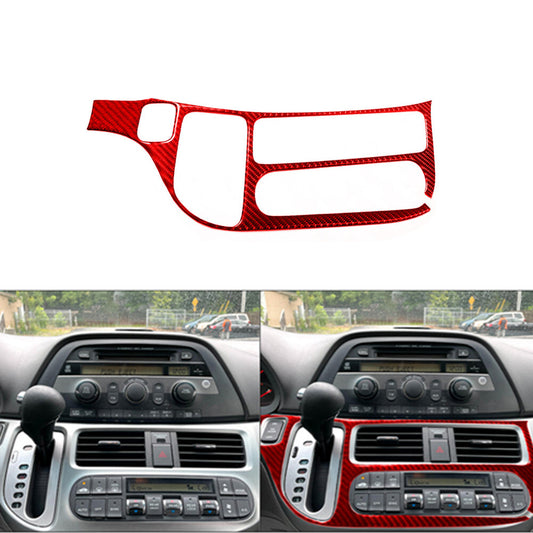Red Center Console AC Control Panel Carbon Fiber Sticker for Honda Odyssey 05-10