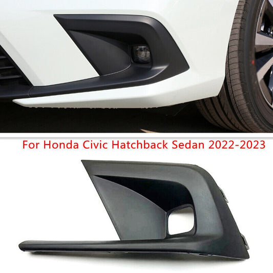 Left Front Bumper Fog Lamp Cover Bezel for Honda for Civic Hatchback Sedan 2022-2023