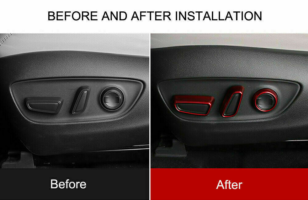 Red Interior for Seat Adjustment Button Trim Cover for Toyota Highlander 2020-2023