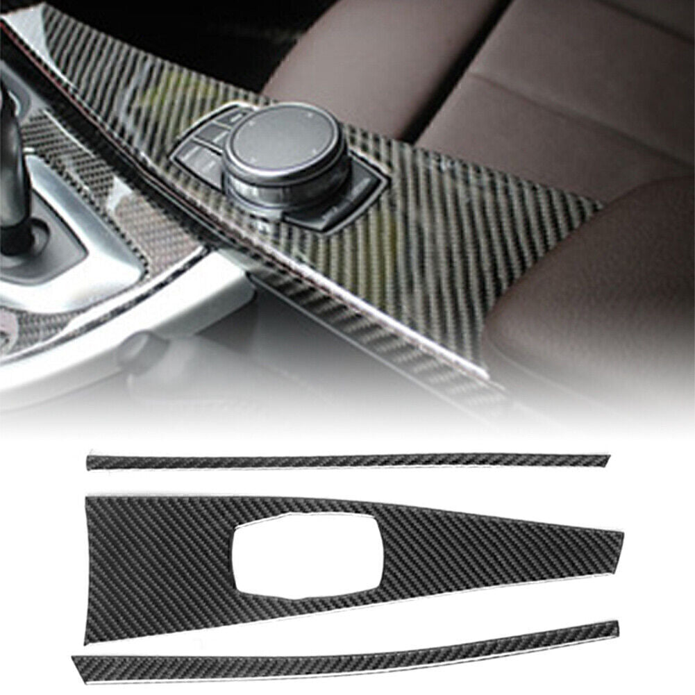 for BMW F30 F34 2014-18 Carbon Fiber Central Console Multimedia Panel Cover Trim