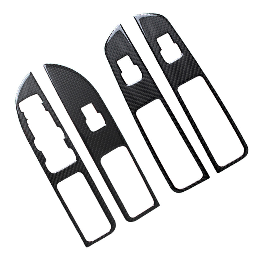 Car Carbon Fiber Window Switch Panel Cover Trim Fit for Ford Explorer 2013-2019