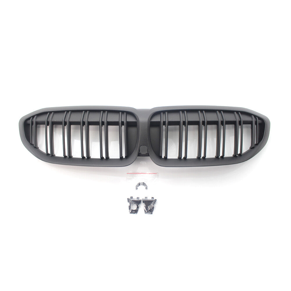 Double Slat Grill for BMW New 3 Series G20 19-20 Matte Black Front Kidney Grille