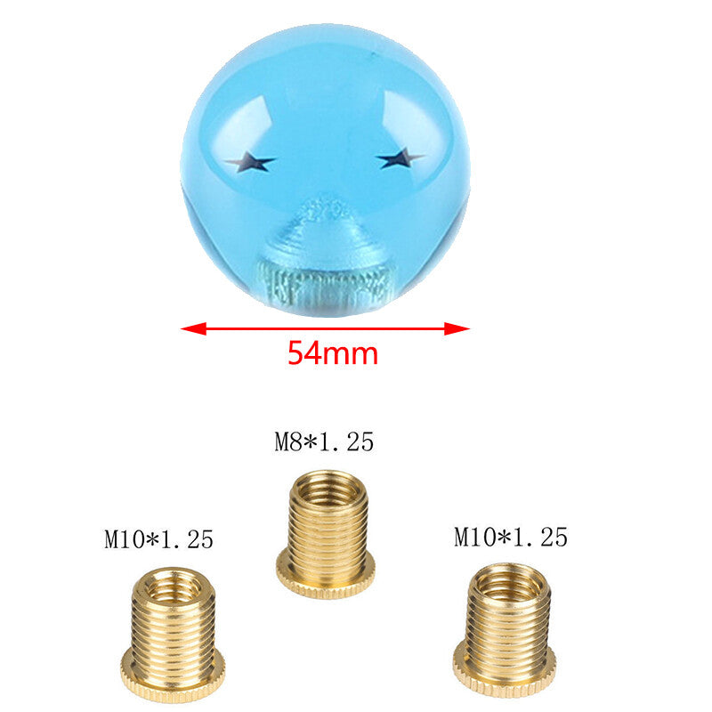 1Pc Blue Dragon Ball Shift Knob W/3 Adapter Universal Manual Transmission 2 Star