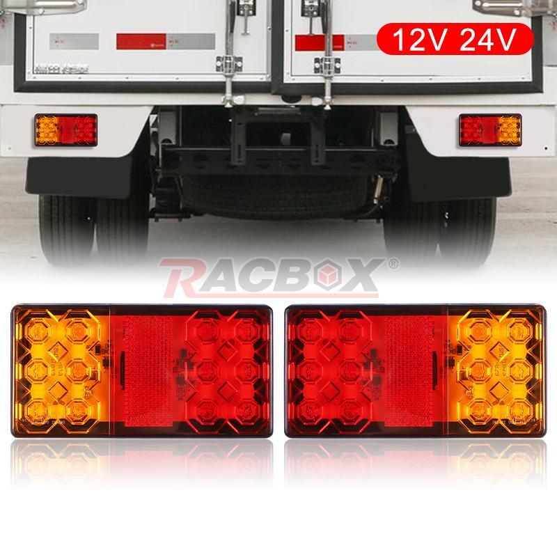 Rectangle Tail Stop Light Rear Lamps Indicator Trailer for Truck Lorry Caravan