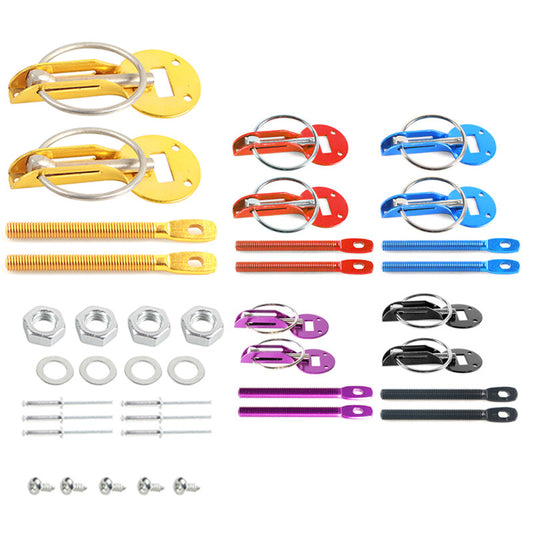 1 Set Universal Alloy Car Mount Bonnet Hood Pin Pins Lock Latch Kit Racing Sport