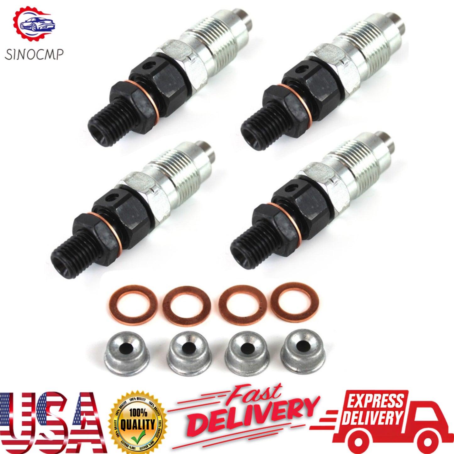 4X Fuel Injectors 16454-53900 for Kubota V2203 V1903 V2003 D1703 Engine Injector