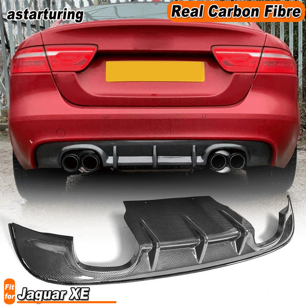 Carbon Fiber Rear Bumper Diffuser Spoiler Lip Fit for Jaguar XE Sedan 2015-2019