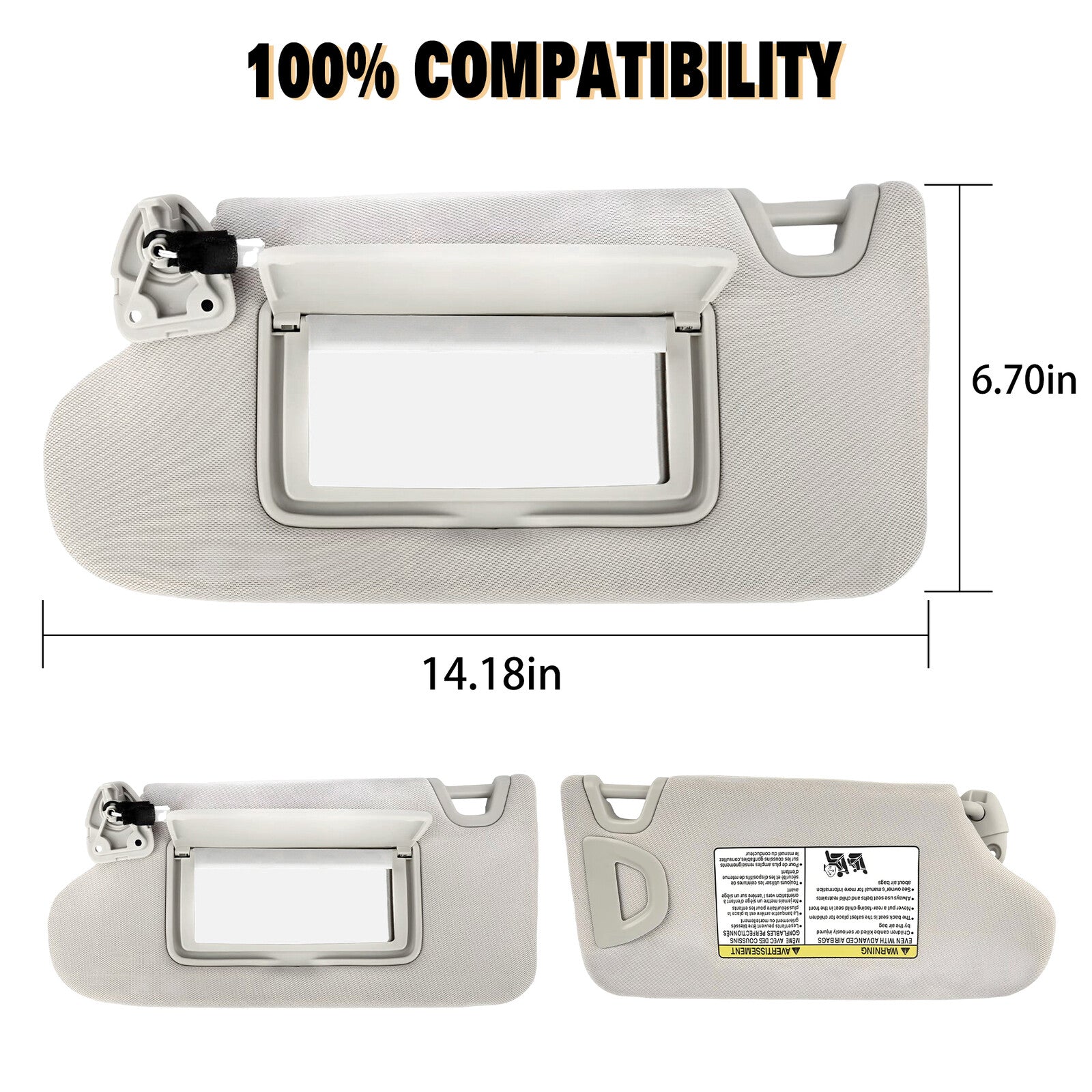 1PC for Nissan Maxima 2016-2021 New 964019DE0A Left Side Sun Visor w/ Lamp