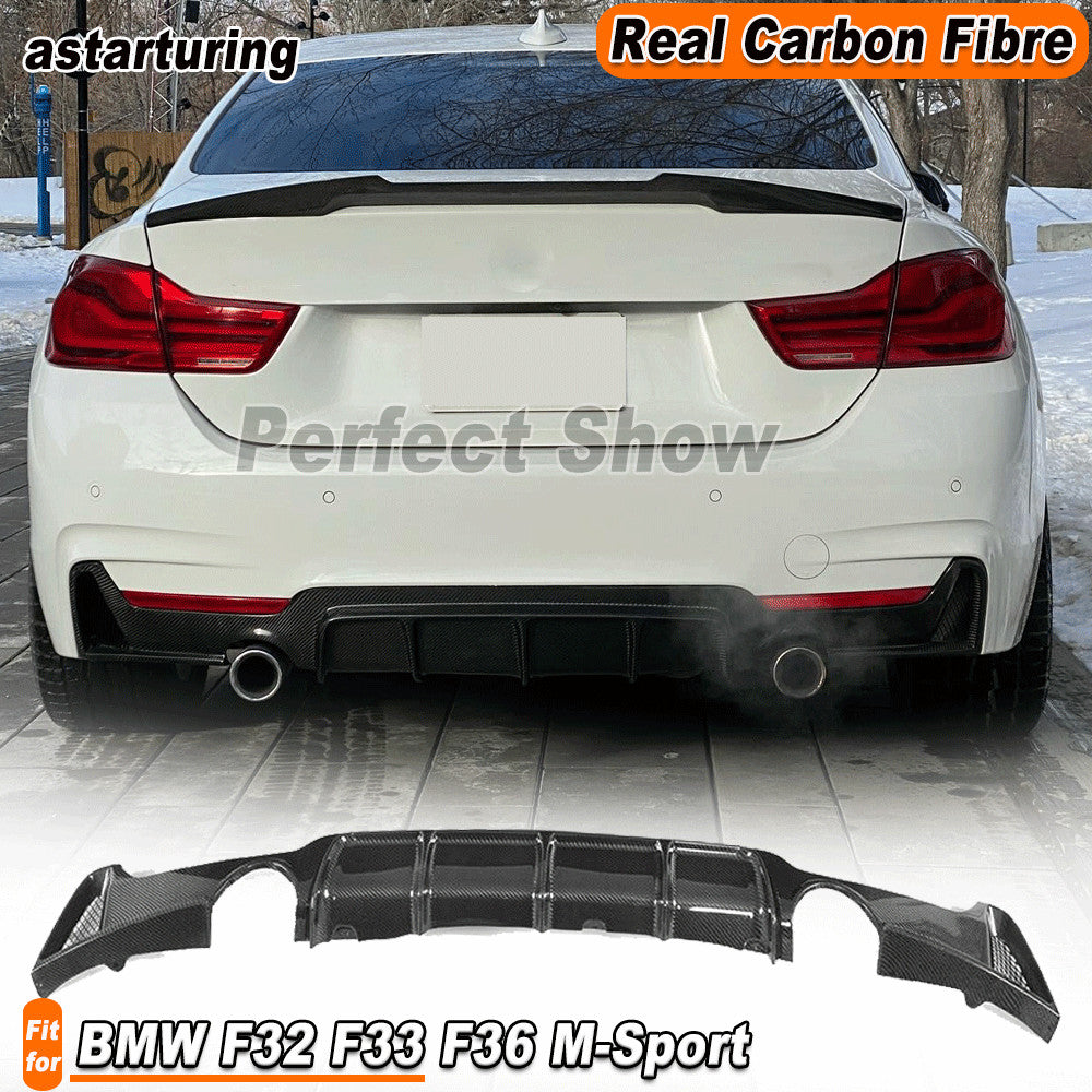 Fit for BMW 4 Series F32 F33 F36 M-Sport REAL Carbon Rear Bumper Diffuser Lip