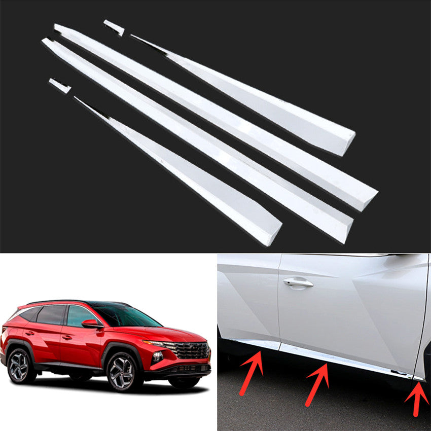 for Hyundai for Tucson 2022-2023 Chrome ABS Side Door Body Molding Strip Trim Kit 6x
