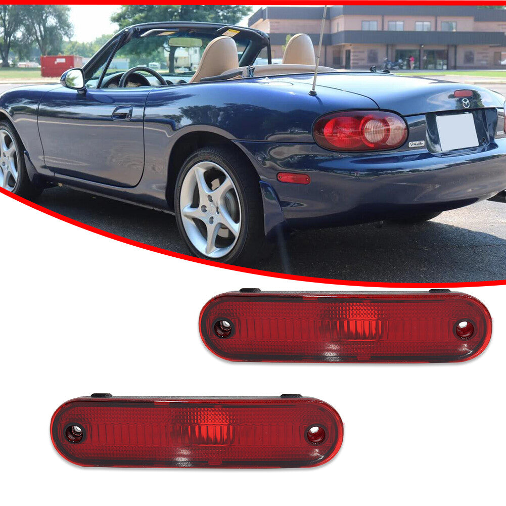 Applicable to 1990-2005 for Mazda Miata MX-5 rear side marker lights, two pairs of red ones on the left and right.