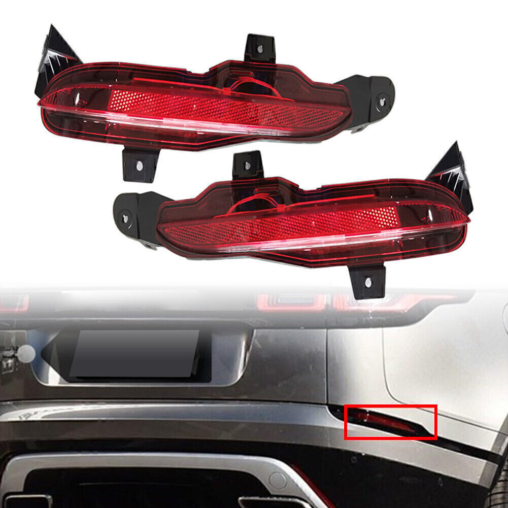 2X Bumper Fog Lamp Light Rear Reflector Fit 2018-22 for Land Rover for Range Rover Velar