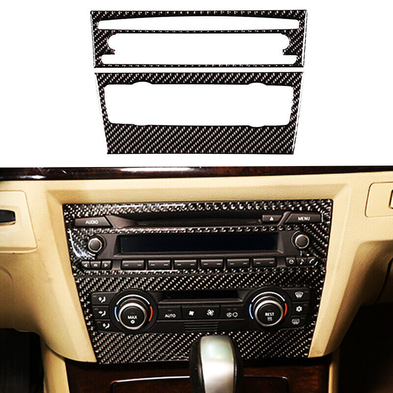 Carbon Fiber Car Control Air Conditioning CD Panel Cover for BMW 3 series E90E92