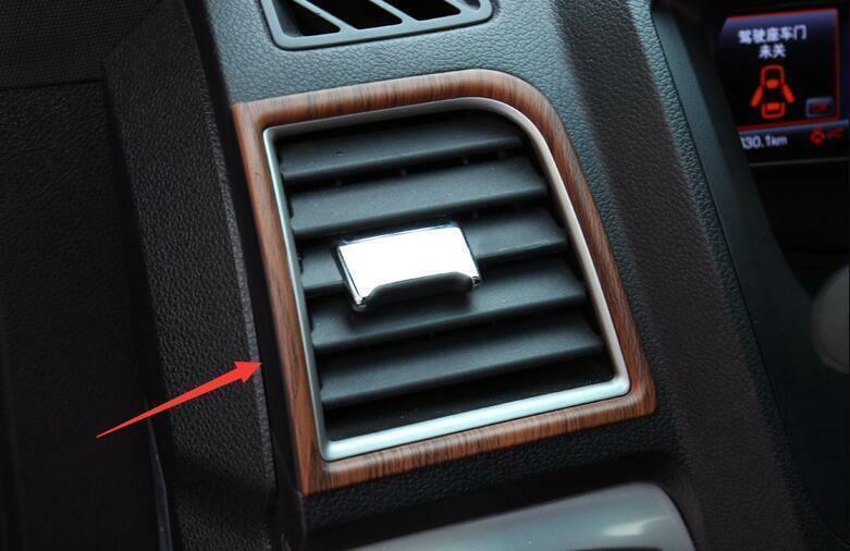 Console LR Air Outlet Vent 2PCS for Ford Explorer 2011-2019 Wood Grain Steel