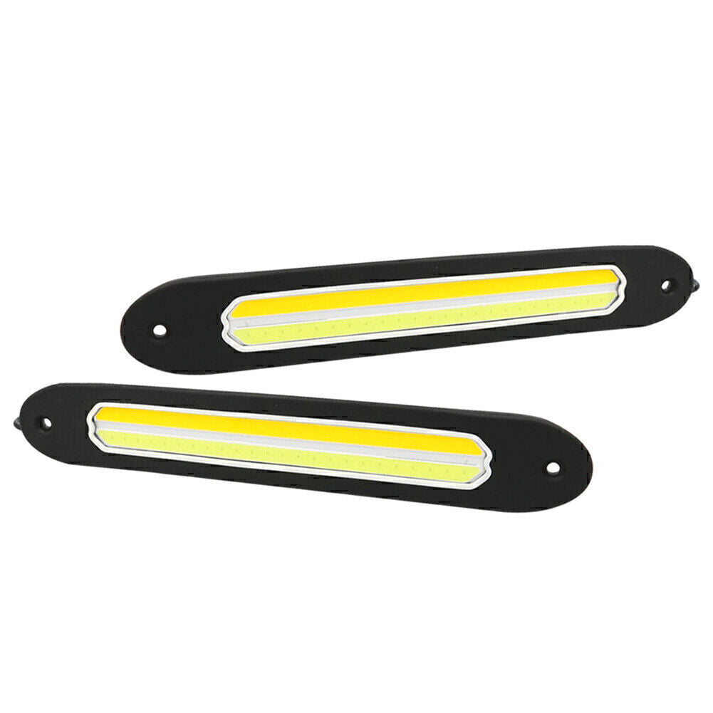 2x Car LED DRL Daytime Running Light Car Strip Driving Turn Signal White/Amber